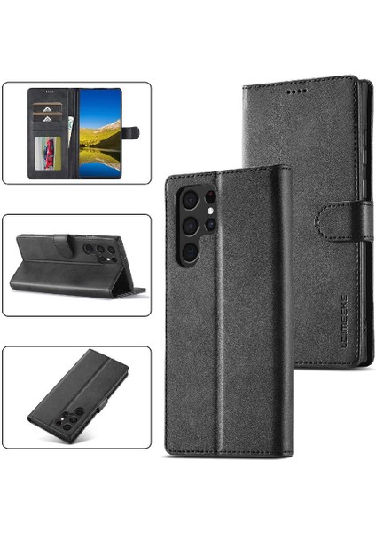 Tutucu Kart Yuvaları ile Samsung Galaxy S24 Ultra Için Kılıf Cüzdan Buzağı Flip (Yurt Dışından)
