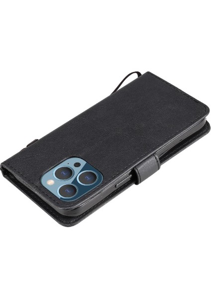 Iphone 13 Pro Için Flip Case Yüksek Kalite Deri Klasik Düz Renk Telefon (Yurt Dışından)