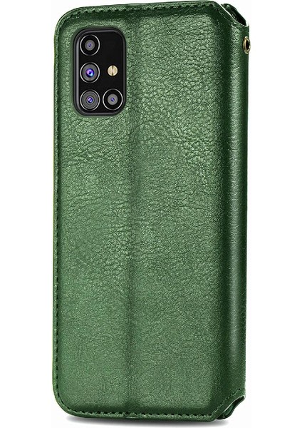 YH Mall Samsung Galaxy M31S Zarif Iş Deri Kılıf Moda Flip (Yurt Dışından)