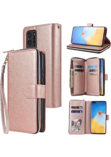 Huawei P40 Pro Flip Kapak Için Kılıf Fermuar Cep Kart Tutucu ile El 9 (Yurt Dışından)
