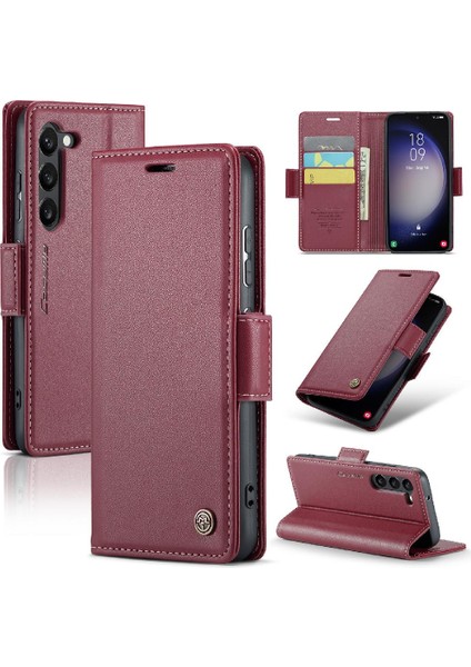 Samsung Galaxy S23 Cüzdan Durumda Kickstand Anti Dolandırıcılık Durumda (Yurt Dışından)