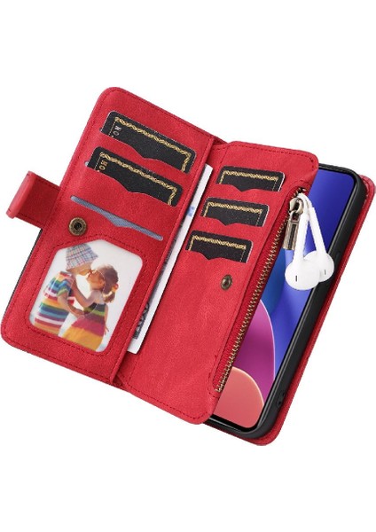Kart Yuvası ile Xiaomi 11I Için Kılıf Dokuz Kart Yuvaları Iki Renkli Fermuar Standı (Yurt Dışından)