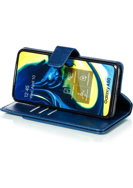 Samsung Galaxy A80 Kickstand Manyetik Pu Deri Cüzdan 9 Kart (Yurt Dışından)