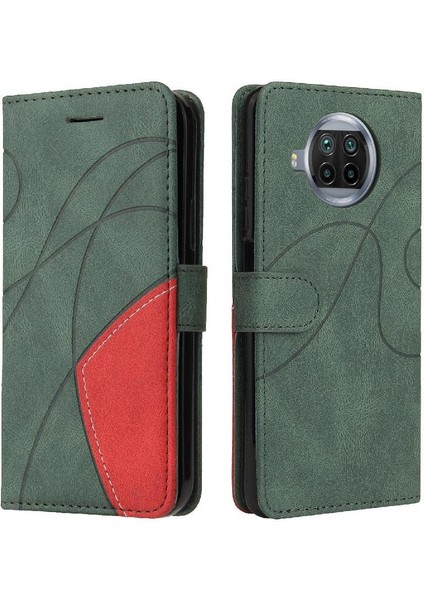 Xiaomi 10T Lite Için Kılıf Pu ile Iki Renkli Dikiş Kickstand Koruyucu (Yurt Dışından)