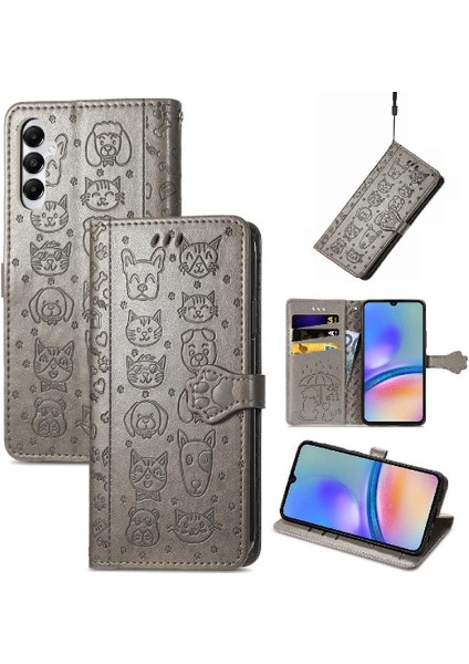 Samsung Galaxy A05S Kılıf Için Kılıf Karikatür Hayvanlar Kısa Kayış Flip (Yurt Dışından)