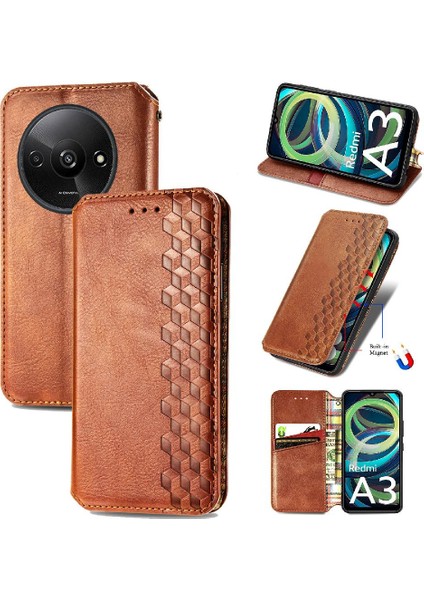 Xiaomi Redmi A3 Kılıf Için Kılıf Moda Tasarım Kapak Çevirin Cüzdan (Yurt Dışından)