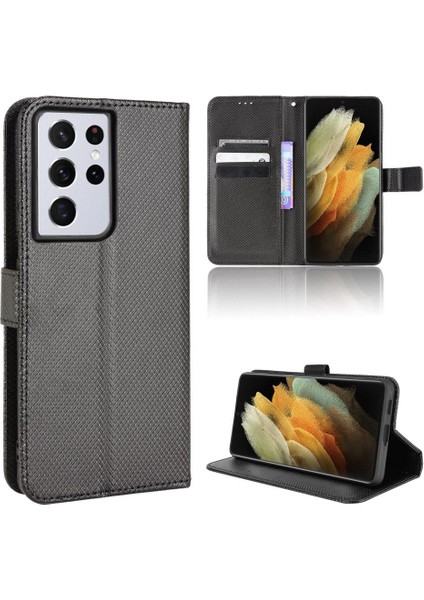 Samsung Galaxy S21 Ultra Kickstand Kart Tutucu Kapak Manyetik (Yurt Dışından)