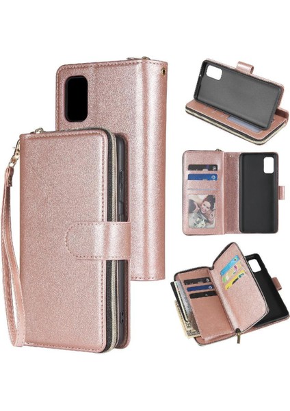 Samsung Galaxy Için Kılıf El Kayışı ile Zipper Fermuar Cep Kart Tutucu Flip (Yurt Dışından)