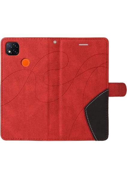 Kart Yuvası Standı Iki Renkli Dikiş Pu Flip ile Xiaomi Redmi 9c Için Kılıf (Yurt Dışından) fırsatları
