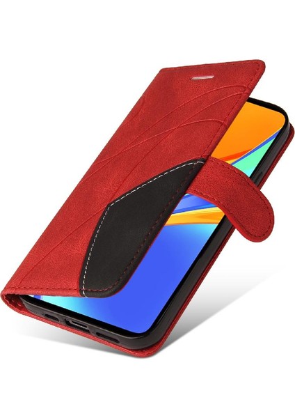 Kart Yuvası Standı Iki Renkli Dikiş Pu Flip ile Xiaomi Redmi 9c Için Kılıf (Yurt Dışından) indirimleri