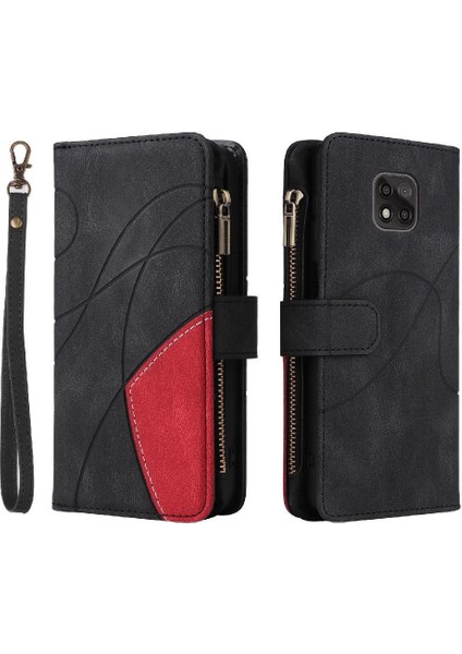 Motorola G Güç 2021 Fermuar Cüzdan Tarzı Kickstand Koruyucu Kılıf (Yurt Dışından)