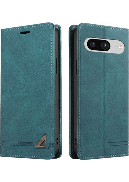 Google Pixel 8 Premium Deri Kickstand Iki Kart Yuvaları Premium Için Kılıf (Yurt Dışından)