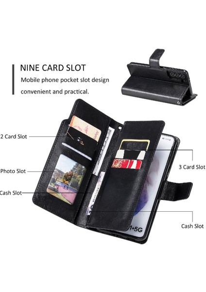 Samsung Galaxy S21 Artı Pu Deri Manyetik Cüzdan Kickstand 9 (Yurt Dışından) fırsatları