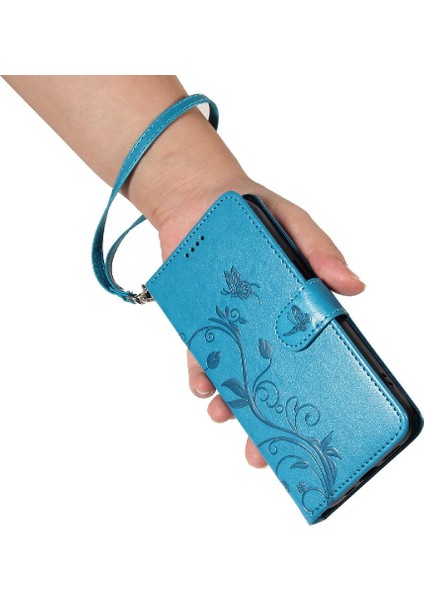 Huawei Huawei 2019 Için Flip Case Yüksek Kaliteli Deri Kabartmalı Kelebek ve (Yurt Dışından)
