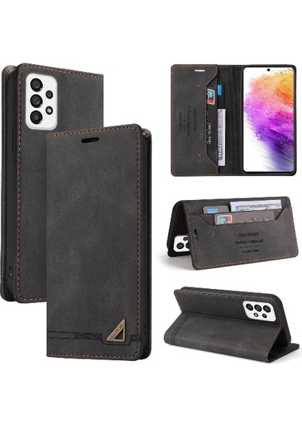 Samsung Galaxy A73 5g Kickstand Premium Deri Iki Kart Yuvaları (Yurt Dışından)
