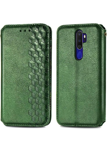 Oppo A5 2020 Zarif Iş Deri Kılıf Kapak Kapak Moda (Yurt Dışından)