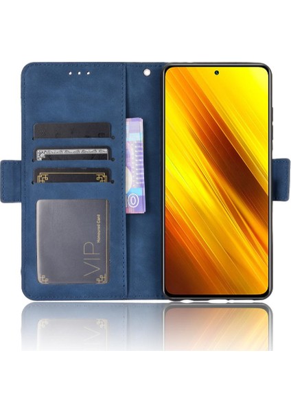 Xiaomi Poco X3 Nfc Ayarlanabilir Ayrılabilir Kart Tutucu Manyetik Kapatma Deri Cüzdan Kapak (Yurt Dışından)
