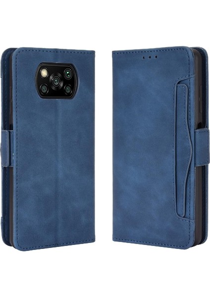 Xiaomi Poco X3 Nfc Ayarlanabilir Ayrılabilir Kart Tutucu Manyetik Kapatma Deri Cüzdan Kapak (Yurt Dışından)