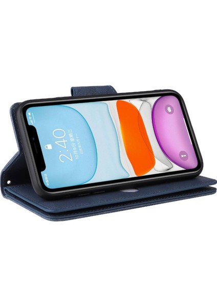 El Kayışı Kart Tutucu Fermuar ile iphone 11 Için Manyetik Deri Kılıf (Yurt Dışından)