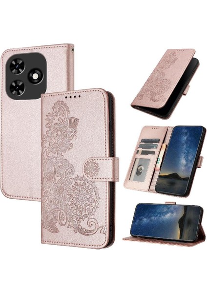 Tecno Spark Go 2024 Flip Folio Kitap Pu Deri Manyetik Kapatma Için Kılıf (Yurt Dışından)