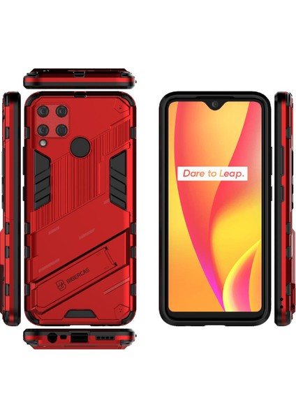 Realme C15 Sağlam Askeri Kickstand Koruyucu Kapak Için Kılıf (Yurt Dışından)