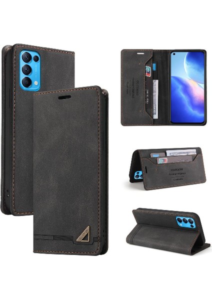Oppo Oppo 5 Kickstand Premium Deri Premium Deri Iki Kart Için Kılıf (Yurt Dışından)
