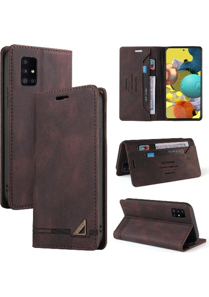 Samsung Galaxy A51 Kickstand Premium Deri Premium Deri Kılıf (Yurt Dışından)