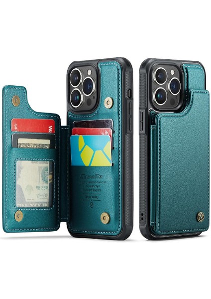 IPhone 14 Pro Max Kart Tutucu Pu Deri Kickstand Için Caseme Cüzdan Kılıf (Yurt Dışından)