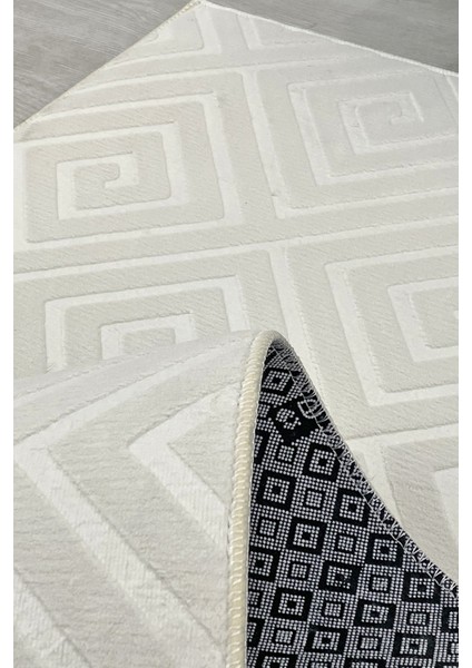 Delüx Üstün Kalite Kaymaz Taban Yolluk Halı Beyaz modelleri