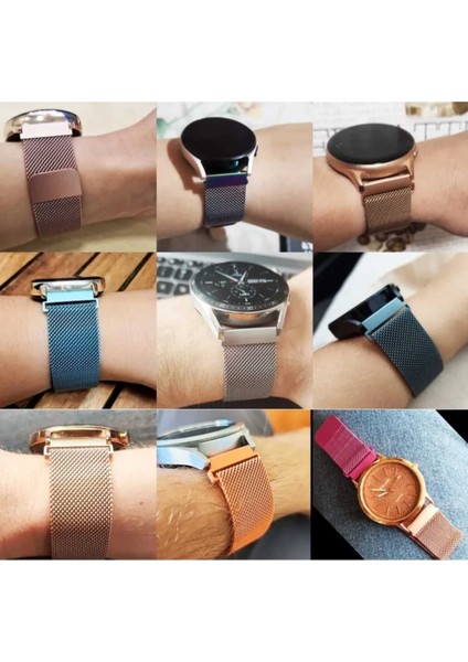 Xiaomi Mi Watch Uyumlu Mıknatıslı Örgü Metal Hasır Kordon 22MM