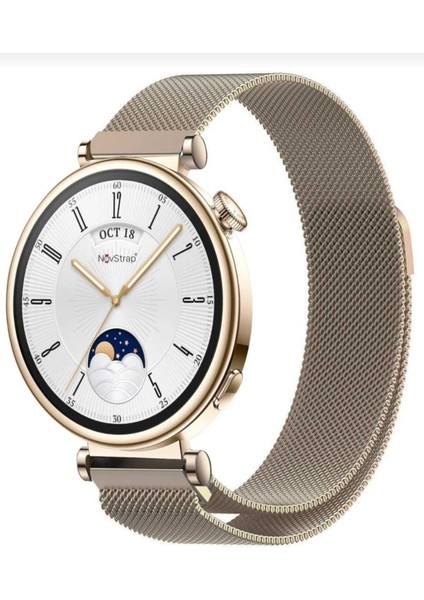 Samsung Galaxy Watch Active 2 40 44MM Uyumlu Mıknatıslı Örgü Metal Hasır Kordon