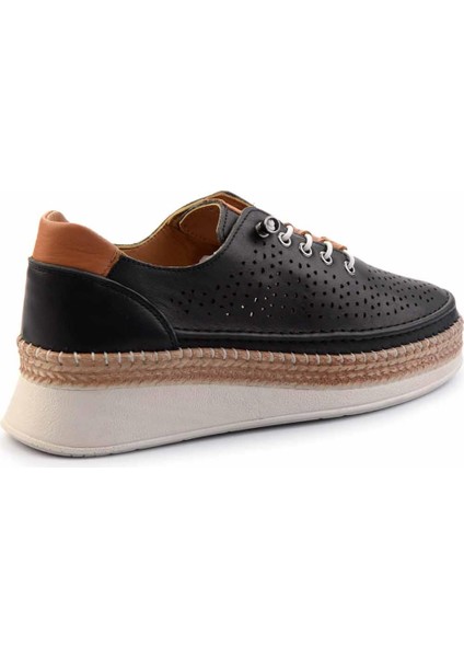Siyah Hakiki Deri Kadın Espadril K01331036203 modelleri
