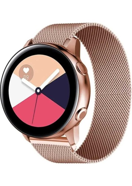 Samsung Galaxy Watch 46MM Uyumlu Mıknatıslı Örgü Metal Hasır Kordon