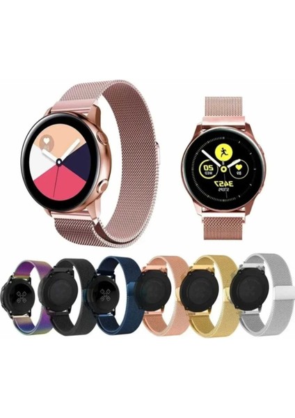 Samsung Galaxy Watch 46MM Uyumlu Mıknatıslı Örgü Metal Hasır Kordon