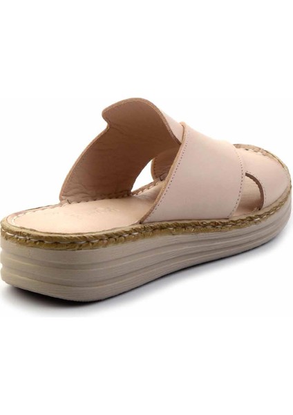 Bej Hakiki Deri Kadın Terlik K04281030203 modelleri
