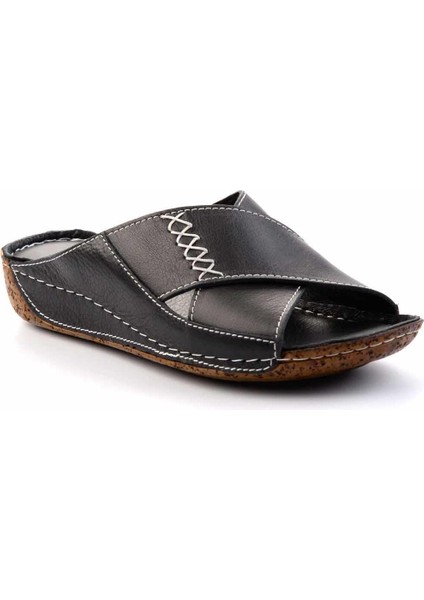 Siyah Hakiki Deri Kadın Terlik K04465026203 fiyatları