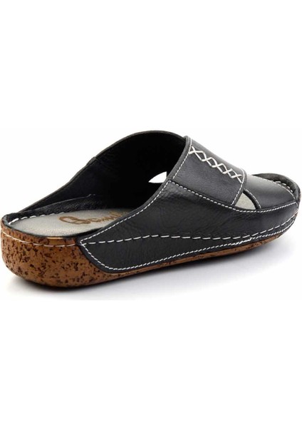 Siyah Hakiki Deri Kadın Terlik K04465026203 modelleri