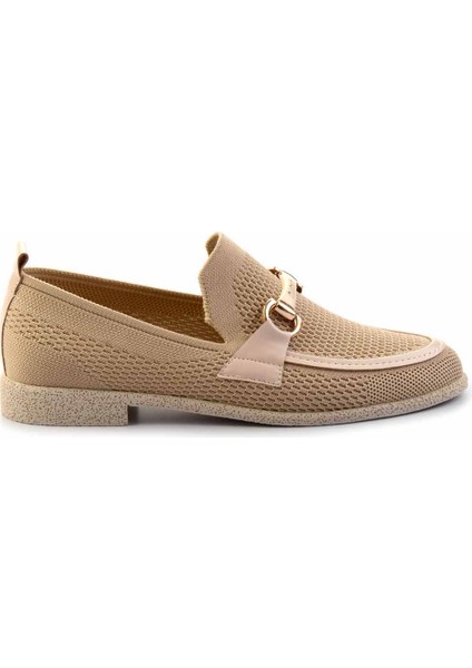 Bej Triko Kadın Loafer Ayakkabı K01225020482