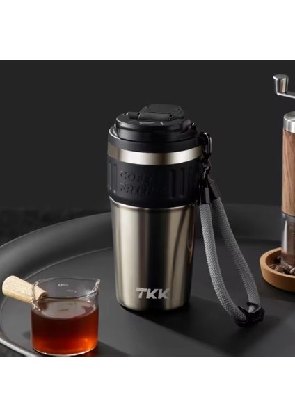Tkk 630ML Pipetli/pipetsiz Kullanım Askılı Paslanmaz Çelik Mug (Tungsten Steel)