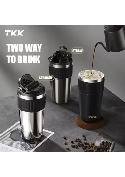 Tkk 630ML Pipetli/pipetsiz Kullanım Askılı Paslanmaz Çelik Mug (Tungsten Steel) modelleri