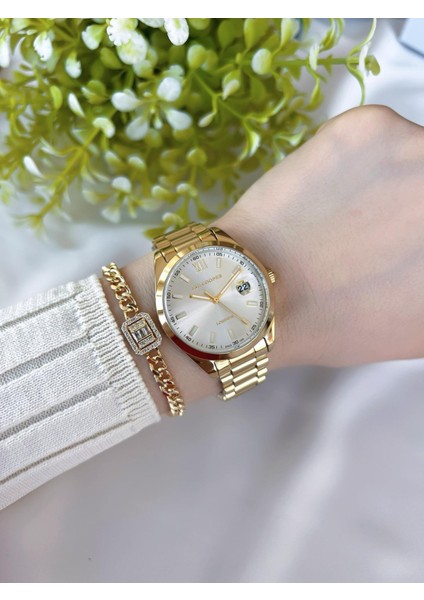 LCB07827.130 Çelik Kordonlu 3 Atm Suya Dayanıklı Elite Model Özel Seri Kadın Kol Saati+Bileklik