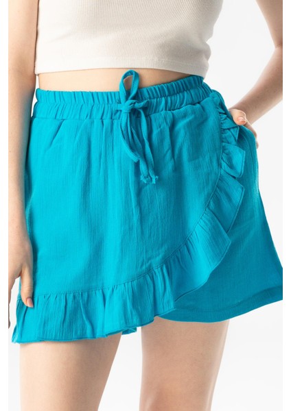 Ada Şile Bezi Yazlık Şort Etek Turkuaz Trkz modelleri