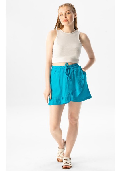 Ada Şile Bezi Yazlık Şort Etek Turkuaz Trkz indirimleri