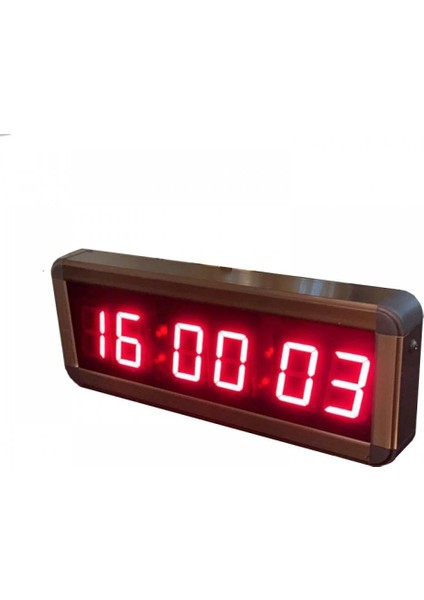 Sanec Çift Taraflı Saniyeli Dijital LED Duvar ve Masa Saati ve Derece - Kırmızı (Kasa Ölçüleri: 7X26 Cm)