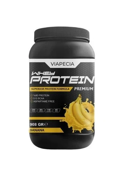 Whey Protein Muz Aromalı Yüksek Proteinli 908 gr Premium