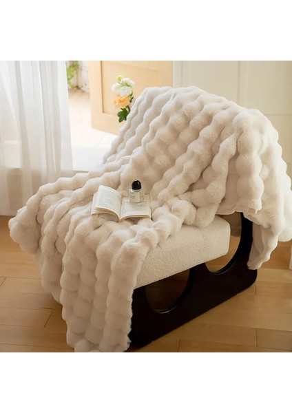 Tek Kişilik Kalın Tavşan Peluş Tv Battaniyesi (1 Adet) Çok Yumuşak fırsatları