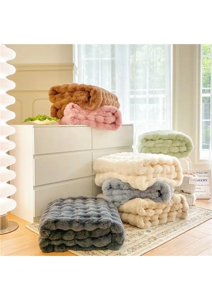 Tek Kişilik Kalın Tavşan Peluş Tv Battaniyesi (1 Adet) Çok Yumuşak indirimleri