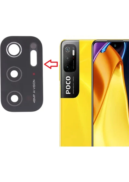 Poco M3 Pro Arka Kamera Camı Lens Yapışkanlı