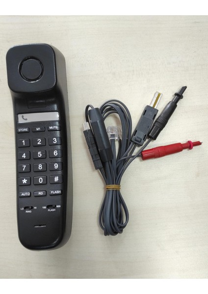 Test Telefonu Siyah (Kesmeli Kesmesiz Test Kablolu)
