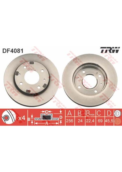 Ön Fren Aynasi Havali Carisma 1.8i-Volvo S40-V40 1.6i 16V/1.8 16V/1.9TD/2.0 16V/